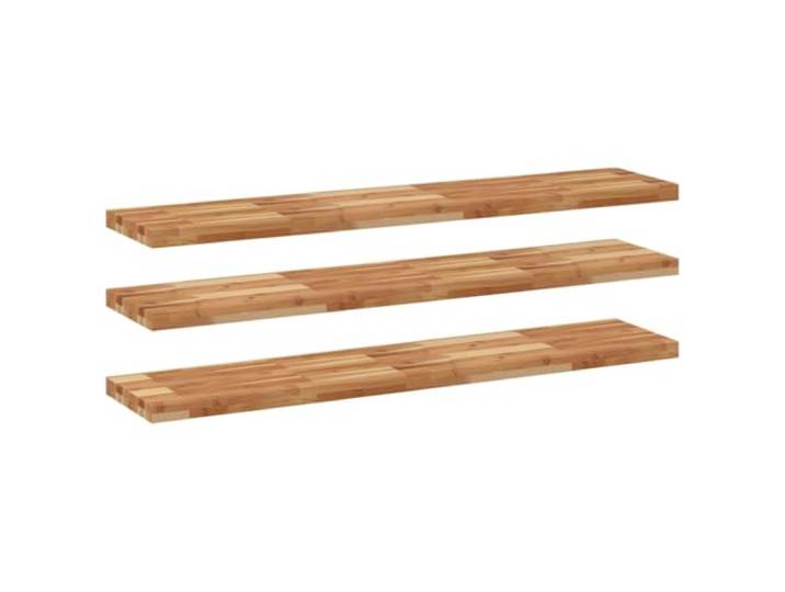HGFDVCMR 3er Set Schweberegale Massivholz Akazie 140x30x4 cm Wandboard Vielseitige Holzregale für Wohnzimmer, Schlafzimmer & Küche. Flexibel anordenbar für individuelle Wandgestaltung.
