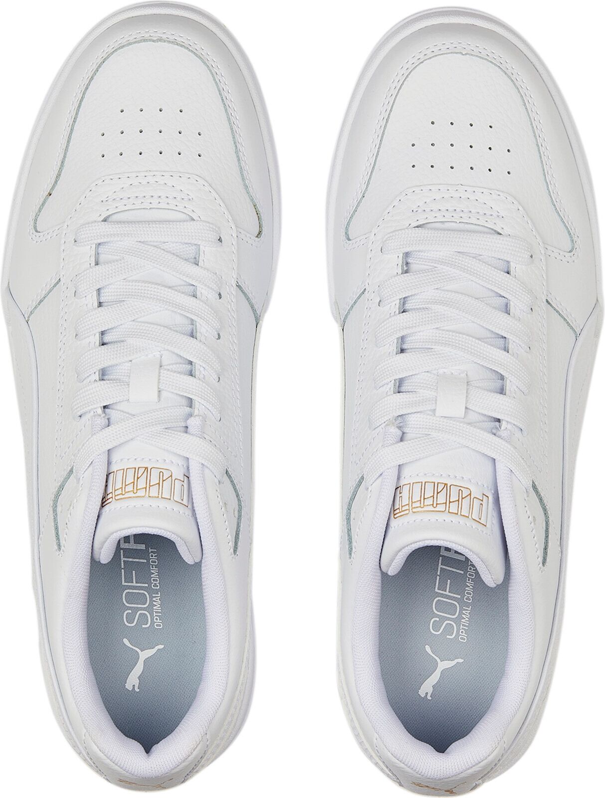 Sneaker PUMA "RBD GAME LOW", Damen, Gr. 37, Textil, weiss (puma weiß, puma weiß, puma team gold), Leder, Schuhe Sneaker puma weiß, puma weiß, puma team gold 37, Textil