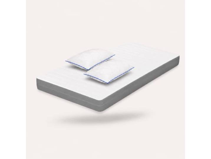 Schlaftroll Matratze 90x200 cm mit 2 Kissen 40x60 cm Komfortschaum Matratze 17 cm Höhe – OEKO-TEX STANDARD 100 – Atmungsaktiv & Formstabil – Made in Germany