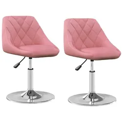 vidaXL Esszimmerstühle 2 Stk. Drehbar Rosa Samt