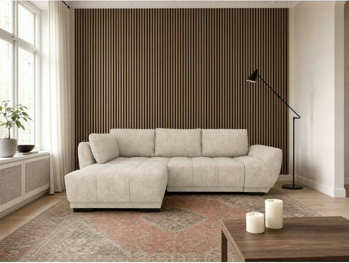 foamnova Ecksofa Leuven, Recamiere links/rechts, B 269 cm, Flache, moderne Silhouette, schlanke Füße