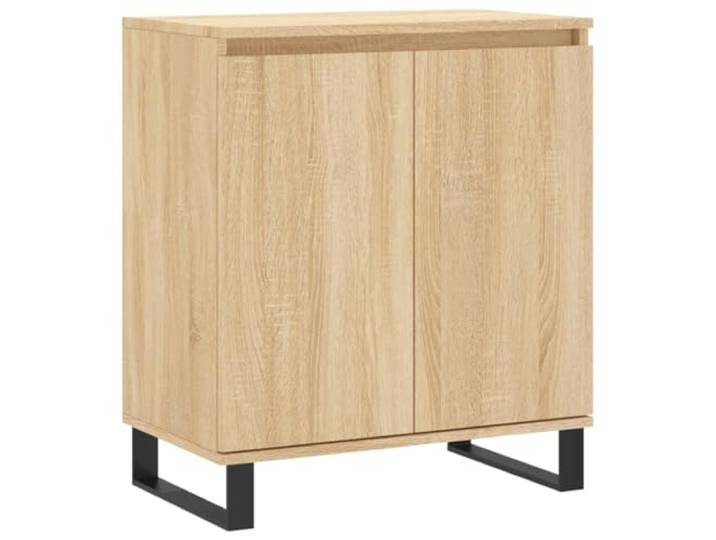 Fisinber Sideboard Sonoma-Eiche 60x35x70 cm Kommode Holzwerkstoff Kompakter Beistellschrank mit Metallbeinen und viel Stauraum für Wohnzimmer, Schlafzimmer oder Flur.