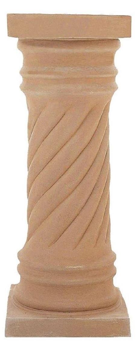 Casa Padrino Barock Säule Terracotta 40 x 40 x H. 78 cm - Handgefertigte Keramik Deko Säule - Barock Garten Terrassen Deko