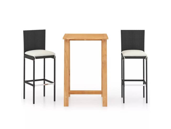 VidaXL - Garten-bar set akazienholz, One Size, Schwarz