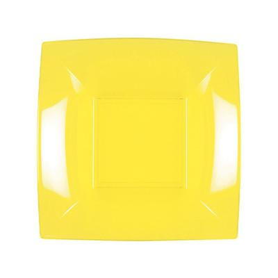 MONOUSO - Wiederverwendbare Robuste Teller Tiefe Gelb Moon PP 18cm (25 Stück)