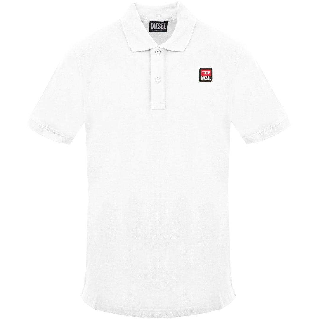 Diesel - Poloshirt „small Patch Logo" In Gebrochenem Hellweiß