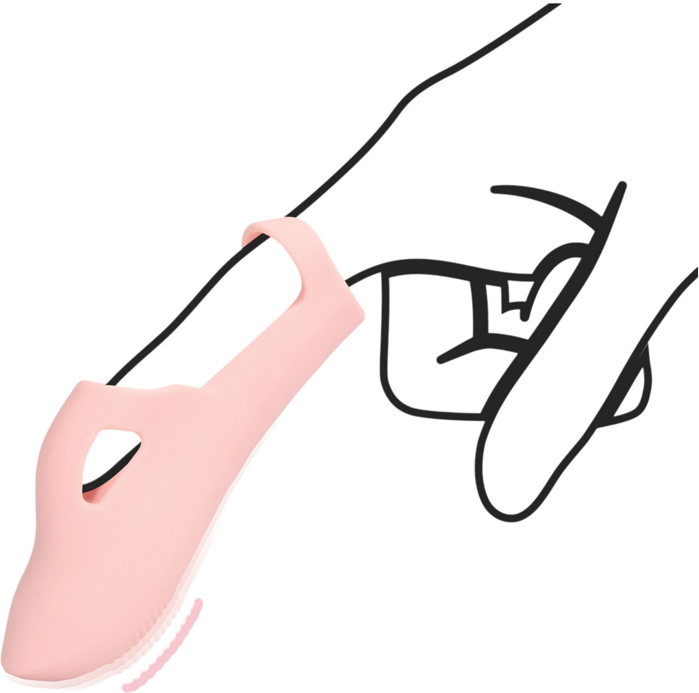Loveline - Ribbed Finger Vibrator (Pink)