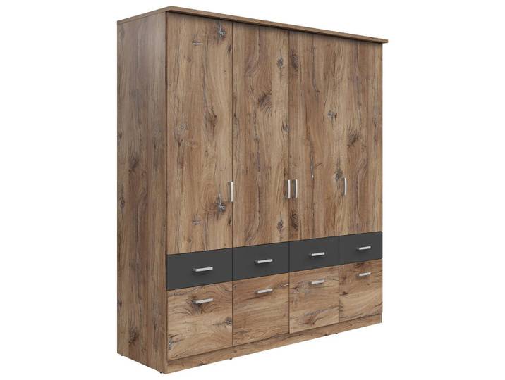 Drehtürenschrank 181 cm Brando Eiche Dekor/Graphitfarben