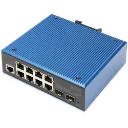 Digitus Industrieller 8+2-Port L2 managed Gigabit Ethernet PoE Switch