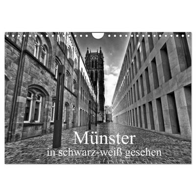 Münster in schwarz-weiß gesehen (Wandkalender 2027 DIN A4 quer), CALVENDO Monatskalender