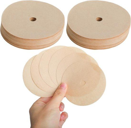 200 stuks Ongebleekt Rond Filterpapier voor Premium Percolators, 3,75 inch, Beige