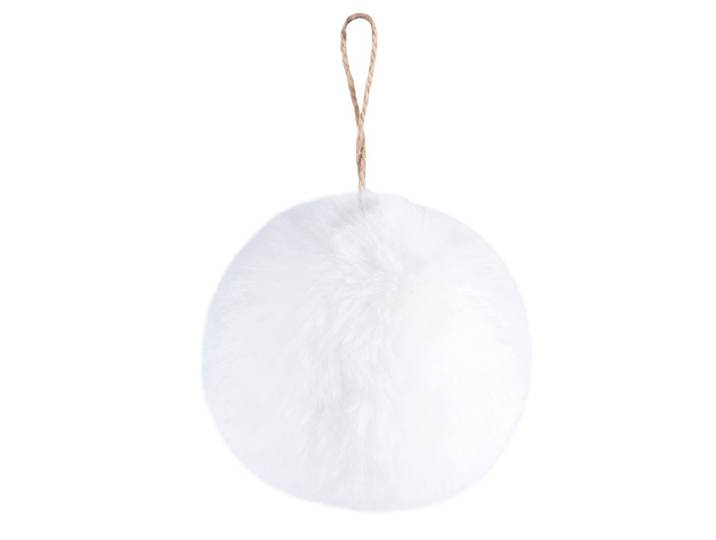 Weihnachtskugel mit weißem Kunstfell