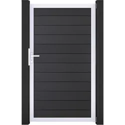 KAHRS Solid BPC-Zauntor Universal, Anthrazitgrau, 4x180x100 cm, 1-flügelig, Alu-Rahmen EV1