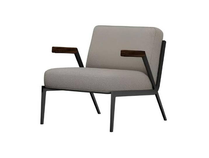 JVmoebel Sessel Grauer Polyester-Sessel mit ergonomischer Form für modernes Wohnen (1-St., Sessel), Made in Europe