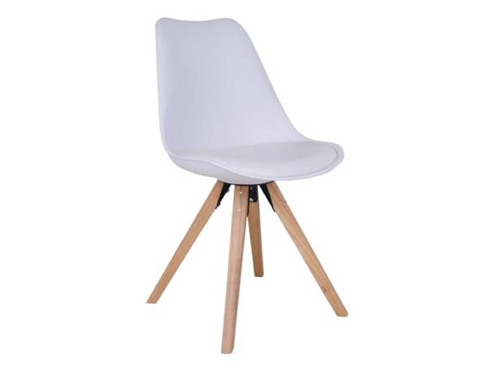 möbelando Schalenstuhl >Bergen< (2er-Set) in Weiss, Glattlederoptik - 48x86x55cm (BxHxT)