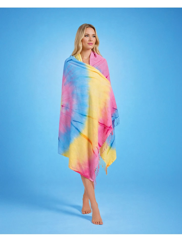 Samimi Strandtuch "Tie Dye" in Gelb/ Blau/ Pink - (L)180 x (B)100 cm - onesize