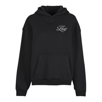 Kapuzensweatshirt MISS TEE "Miss Tee Lost Flowers Ladies Fluffy Hoody", Damen, Gr. XS, schwarz, 70% Baumwolle, 30% Polyester, bedruckt, Rundhals, Sweatshirts