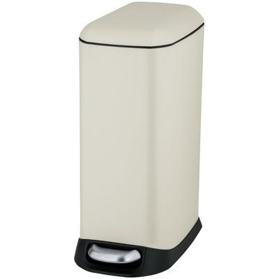 Mülleimer WENKO "Modell Design", beige (creme), B:20,5cm H:46cm T:36cm, Edelstahl, Kunststoff, Mülleimer, Mülleimer, Abfalleimer mit Absenkautomatik und herausnehmbarem Einsatz