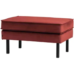 Hocker Rodeo aus Samt, modern und gepolstert, rot kastanien-rot, stabiles Metallgestell