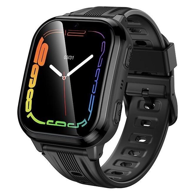 Hoco Smartwatch dla dzieci 1,69" 4G GPS z funkcją rozmowy Y108 czarny (41 mm, 4G) (72545417)