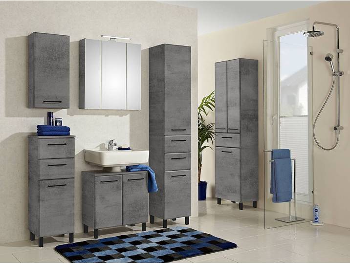 Armoire de toilette 65cm Gris/Gris foncé