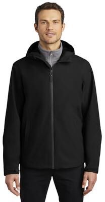 Port Authority J406 Tech Rain Jacket in Deep Black size Small   Polyester