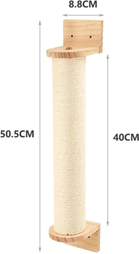 Uplift Curations Wall Mounted Cat Climbing Rope With Wooden Steps And Sisal Scratcher For Indoor Cats scratching Post