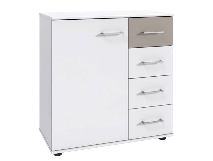 Kommode Taiga 81 x 83 x 41cm Weiß/Weiß/Saharagrau