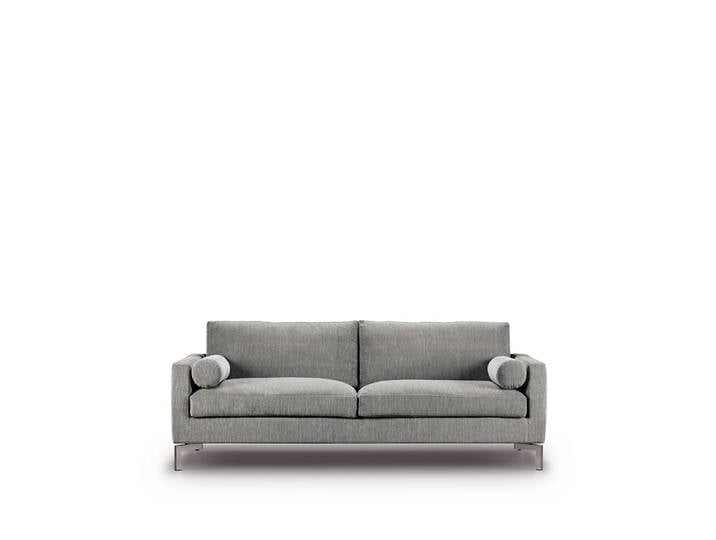 Eilersen Lift Sofa 210 cm Schaumstoffpolsterung Stoff Rücken 47 hellgrau-Stahlbeine
