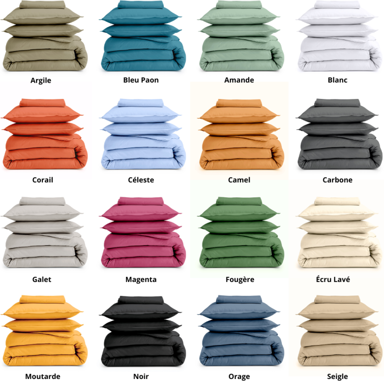 Drap housse Uni sur-mesure Tradilinge, 100% coton 57 fils/cm² (Couleur : Argile)