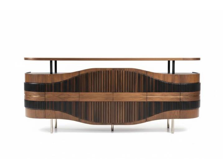 JVmoebel Sideboard Luxuriöser Sideboard Holzrahmen Braun Moderner Stil Glatte Ecken