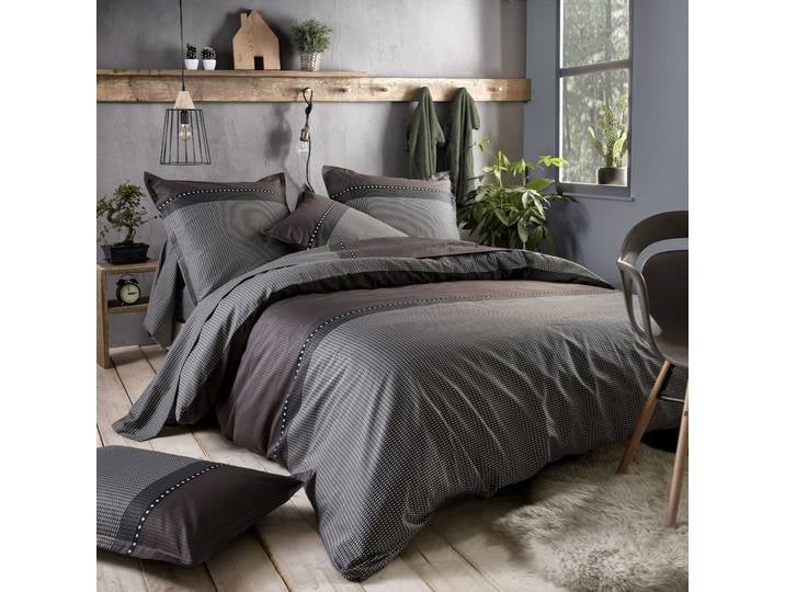 Parure de lit satin de coton Enzo Noir 260x240 cm - Tradilinge