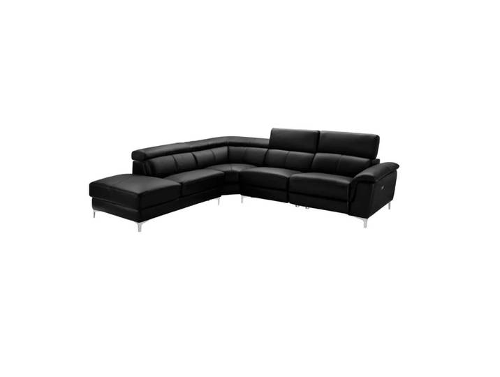 LINEA SOFA - Relaxsofa Leder Ecksofa elektrisch Sitia Ecke Links, One Size, Schwarz