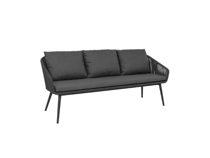 CASA DOMA Ribera Diningbank Rundform, Beine rund - Rope anthrazit – vertikal rund Modern Country