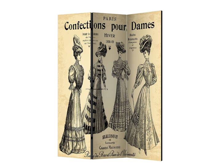 Paravent Confections pour Dames Polaire Beige 135 x 172 x 3cm 3 éléments