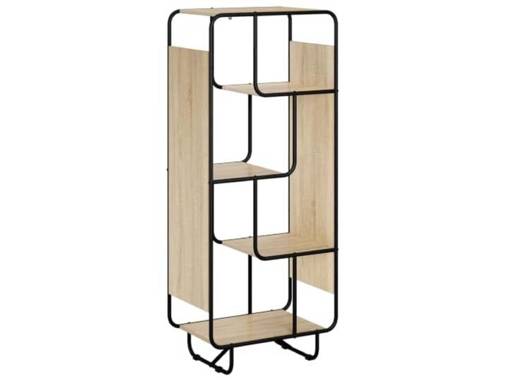 HKTMGDNG Highboard Sonoma-Eiche 60x37,5x144 cm Standregal 5-stöckiges offenes Regal aus Holzwerkstoff mit Metallbeinen für Küche. Pflegeleicht und stabil konstruiert.