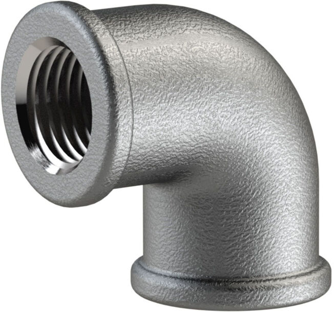 Riegler Coude 90, 90°, FI/FI, Rp 3, fonte malléable noire galvanisée à chaud (TFW 90-30)