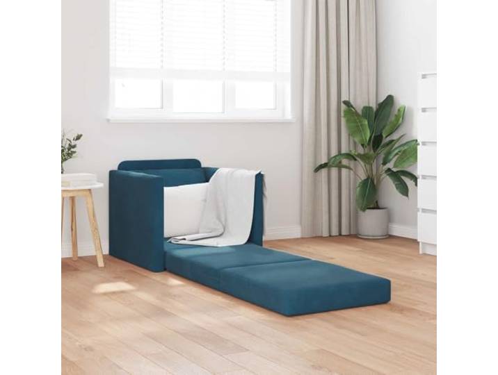 KTHLBRH Schlafsofa, Blau, Samt, 74 x 77 x 81 cm Weicher Schaumstoff, kompensierter Rahmen, manuelle Verarbeitung, 2-Sitzer