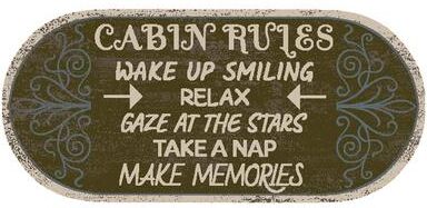 Mayberry Rug "American Destination Cabin Rules Accent Non-slip Lodge Cabin Mat - 20""x44"""