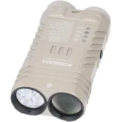 AceBeam, Taschenlampe, Terminator M2 LED-Taschenlampe mit 2.000 Lumen, mit Spot-, Flut-, und AUX-Licht, schwarz (9.54 cm, 2000 lm)