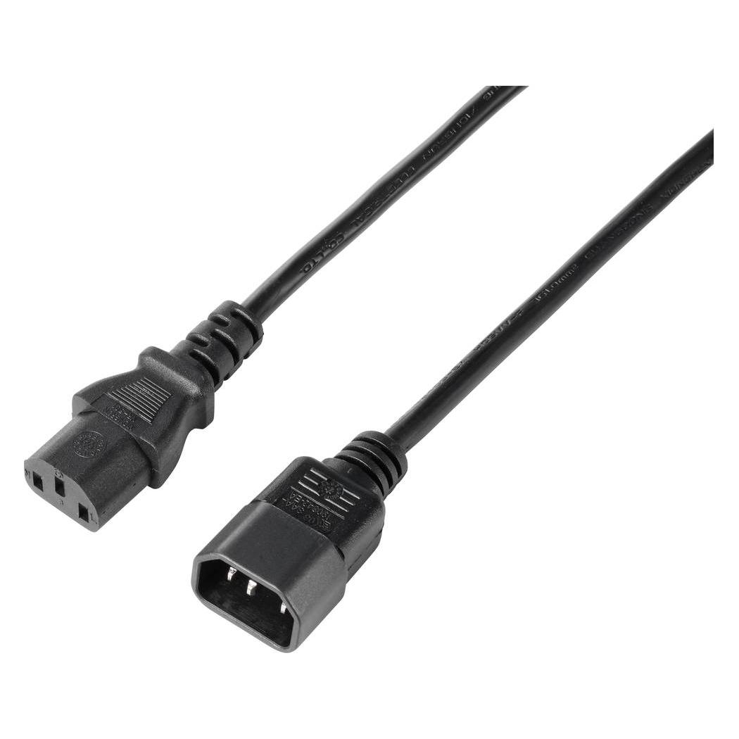 Sygonix SY-5243892 Kaltgeräte Verlängerungskabel Schwarz 3.00 m (3 m) (SY-5243892)