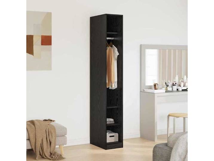 Moderne Armoire/Cabinet BURKE pour salon/chambre Chêne noir 50x30x200 cm Bois d'ingénierie AA3498