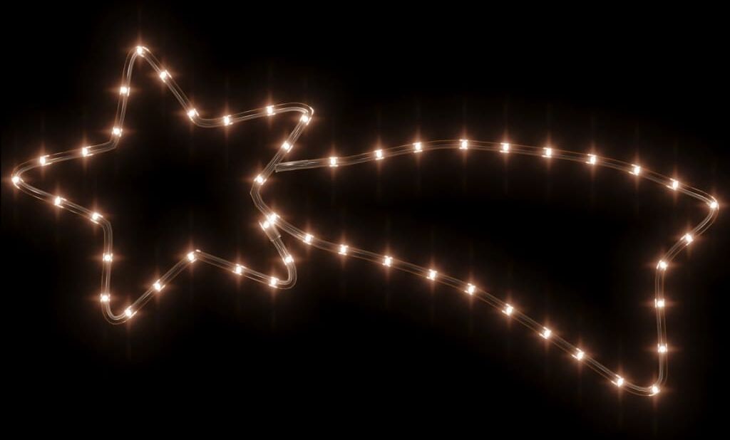 vidaXL Figures de comète de Noël 48 LED 2 pcs Blanc chaud 65x28 cm