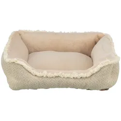TRIXIE Bett Boho, eckig, 80 × 60 cm, beige