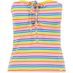 Blutsgeschwister Ringelshirt Summertime Tube - coral rainbow stripes M