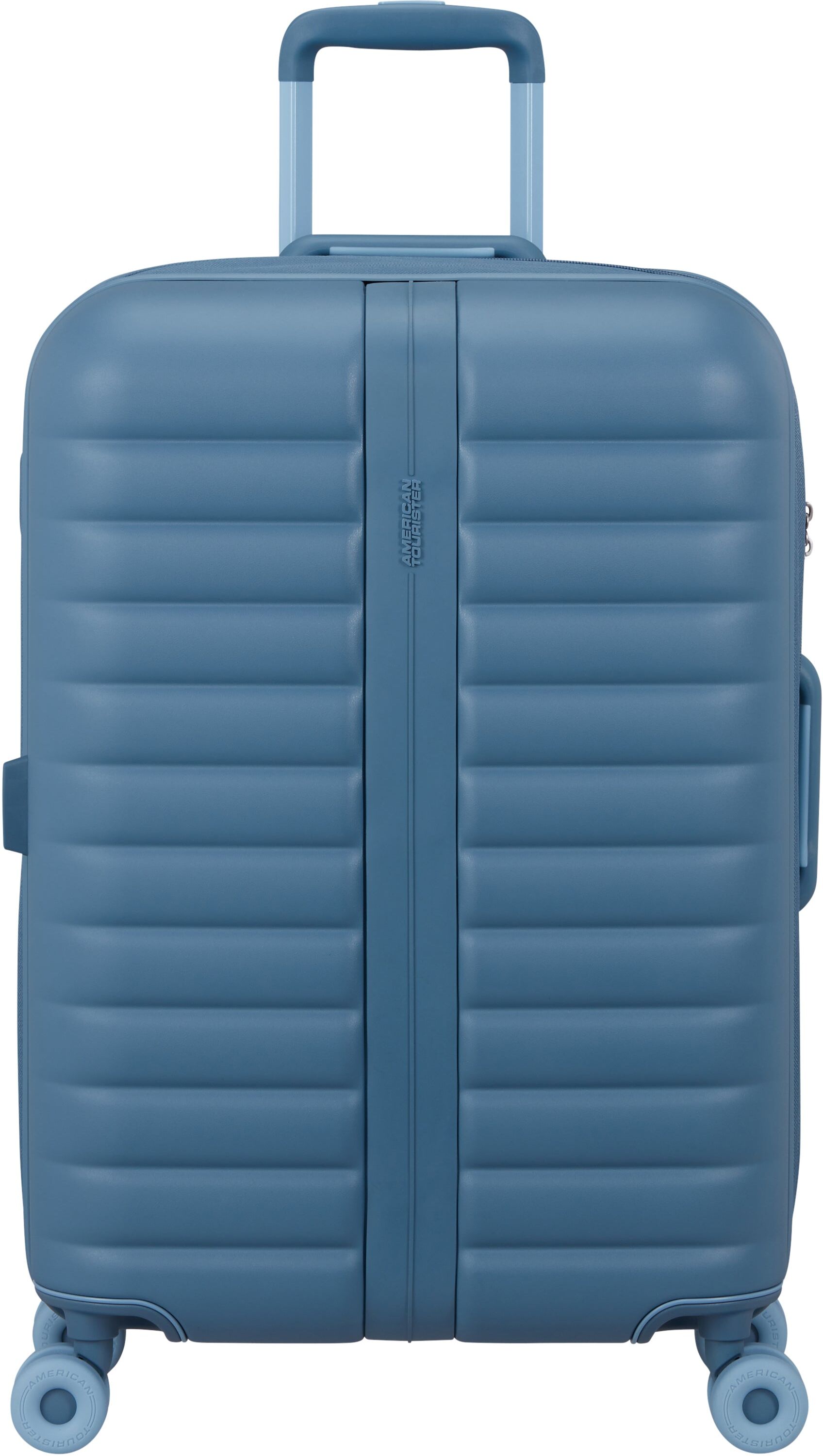 American Tourister Neovibe 67cm Spinner 4-Wheel Expandable Medium Suitcase - Steel Blue