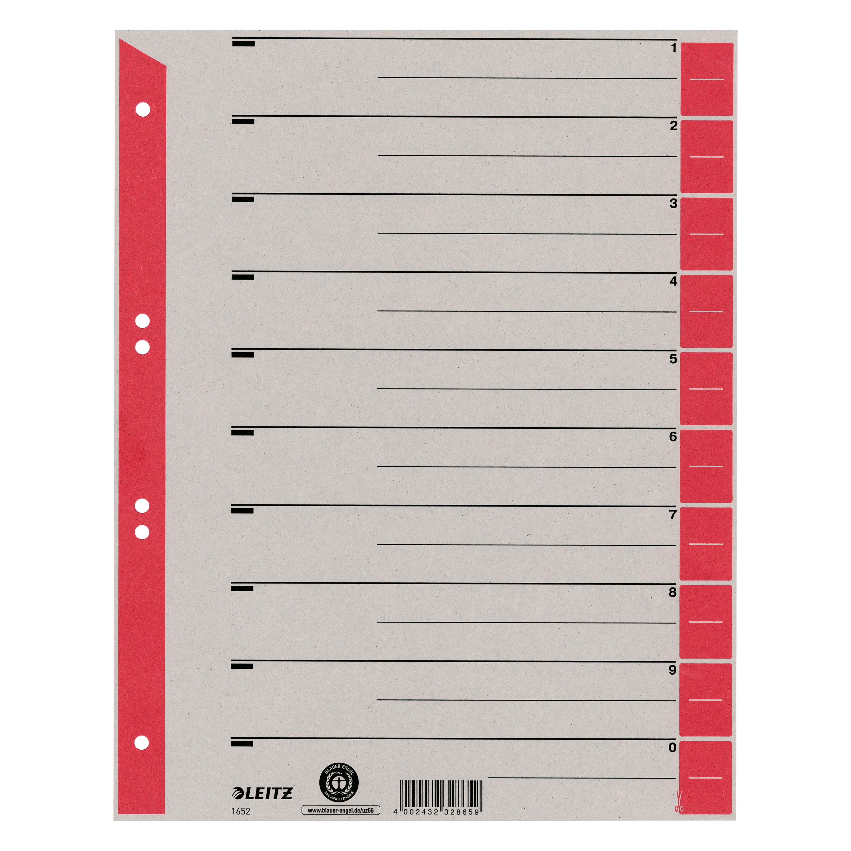 Leitz TRENNBLÄTTER,25 ST. ROT (16523025)