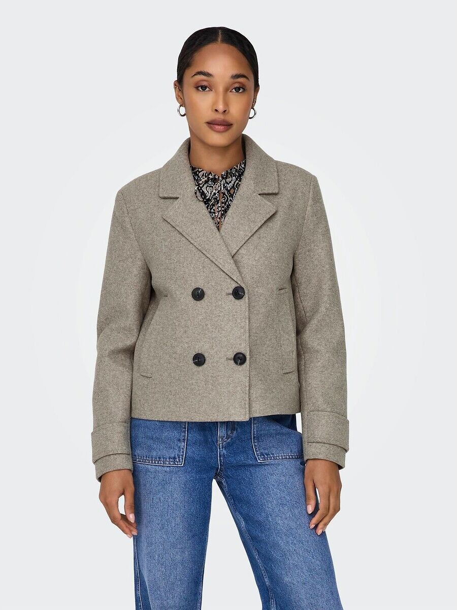 ONLY Manteau court col tailleur, boutonné