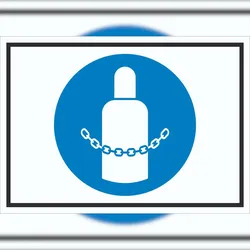 HB-Druck Gasflaschen sichern Symbol Schild A1 Rückseite selbstklebend