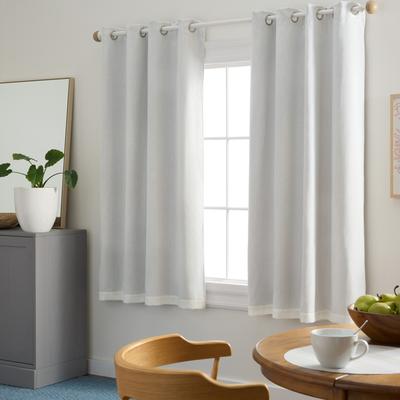 TOWN & COUNTRY BASICS SELENA Solid Linen Texture Indoor Curtains 2-Pack